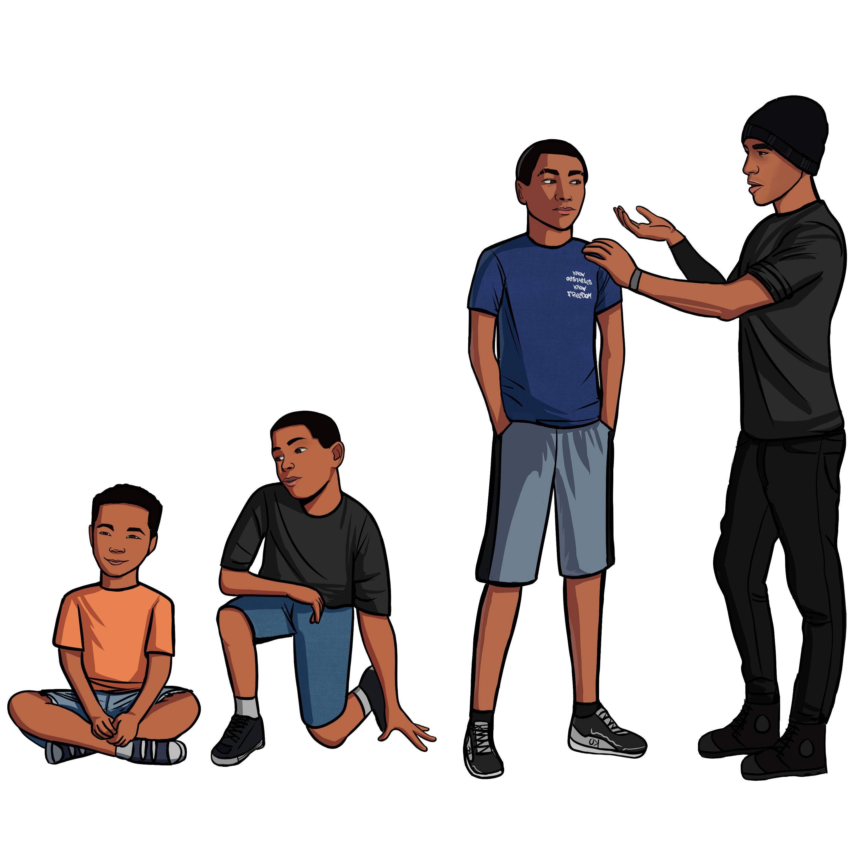 All four versions of Marvin together.