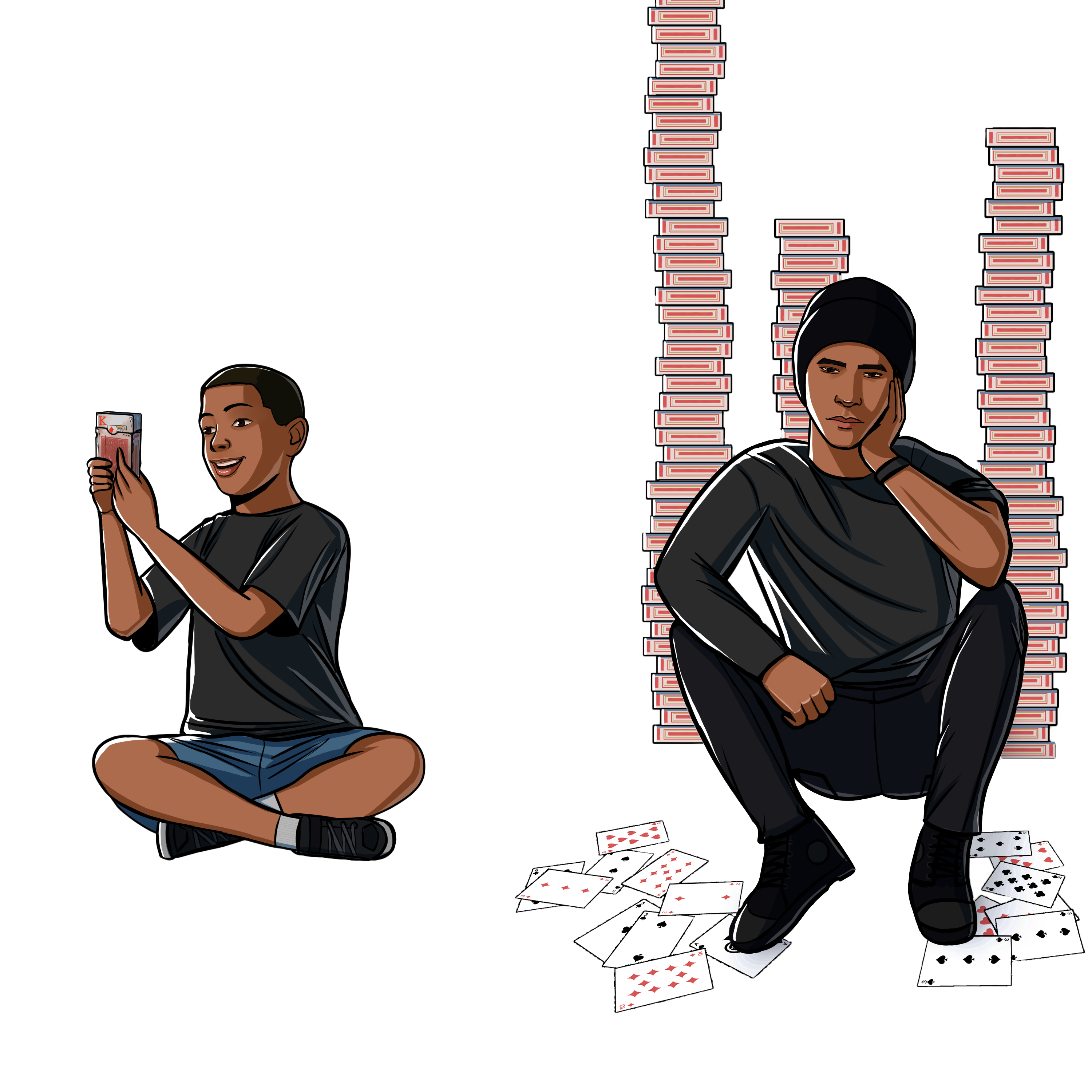 One deck of cards then. Stacks of decks now.